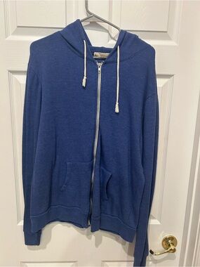 Threads 4 Thought Men's Deep Blue Zip-Up Hoodie Sweater